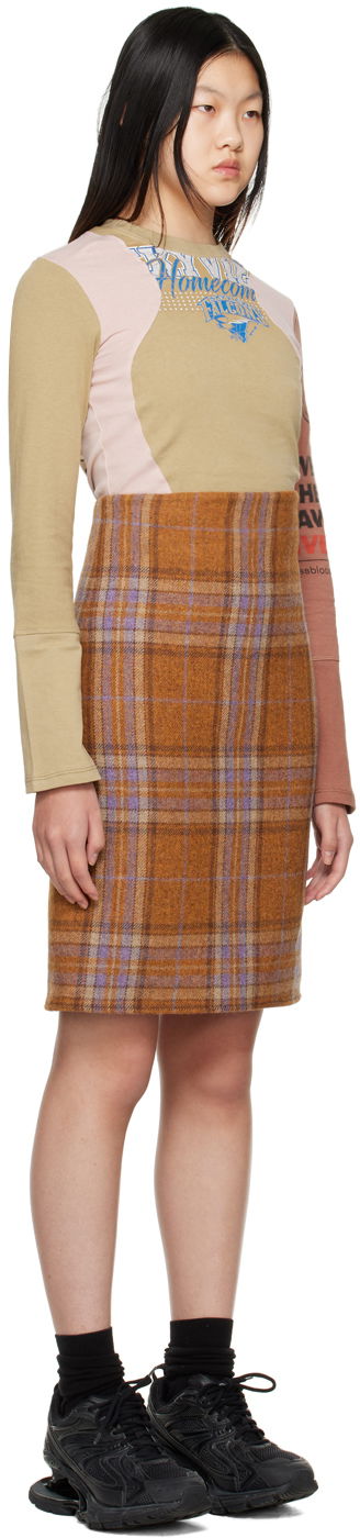 Пола We11done Plaid Mini Dress Кафяво | WD-OP3-22-219-W-OR, 1
