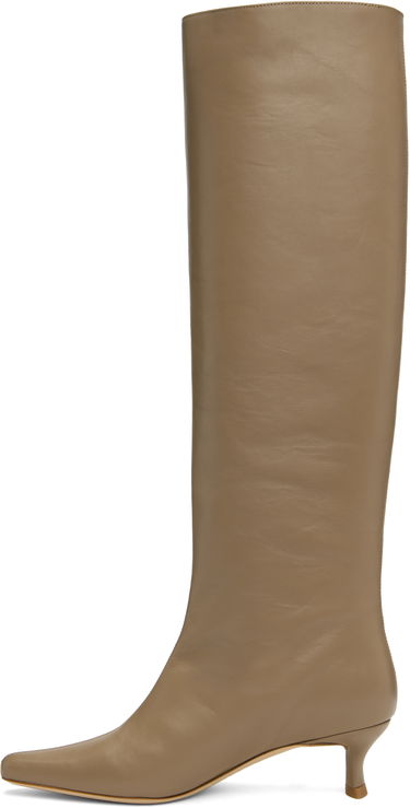 Кецове и обувки BY FAR BY FAR Stevie 42 Kitten Heel Tall Boots Бежово | MWFBO066CL013BG017PL, 2