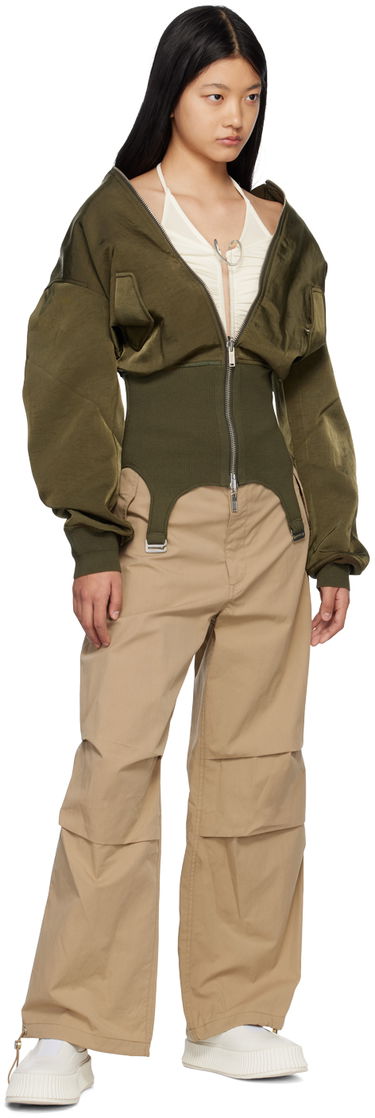 Яке бомбър Dion Lee Convertible Rib Reversible Bomber Jacket Зелено | C4033R23, 3