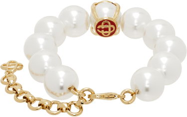 Гривна Casablanca Logo Faux-Pearl Bracelet with Gold-Tone Hardware Металик | APS25-JW-257-01, 1