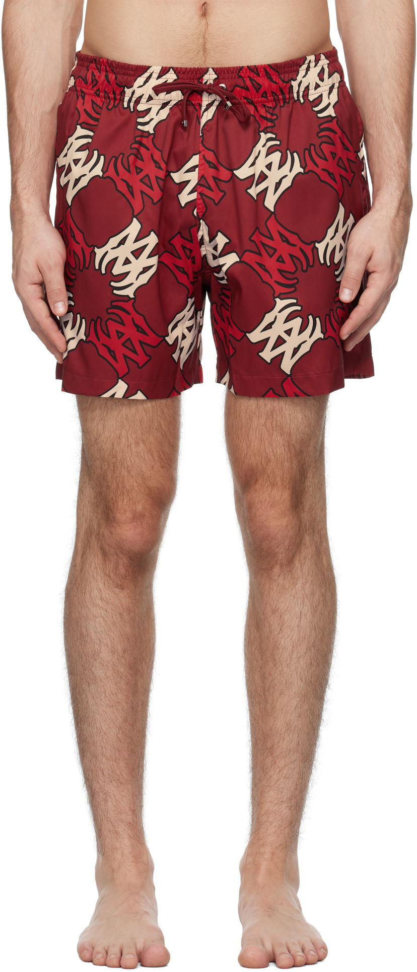 Бански AMIRI Quad Print Swim Shorts Червено | AMSWTK1027