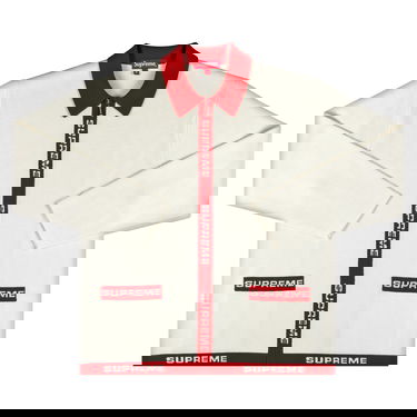 Пуловер Supreme Logo Trim Zip Up Cardigan Бяло | SS21SK12 WHITE, 1