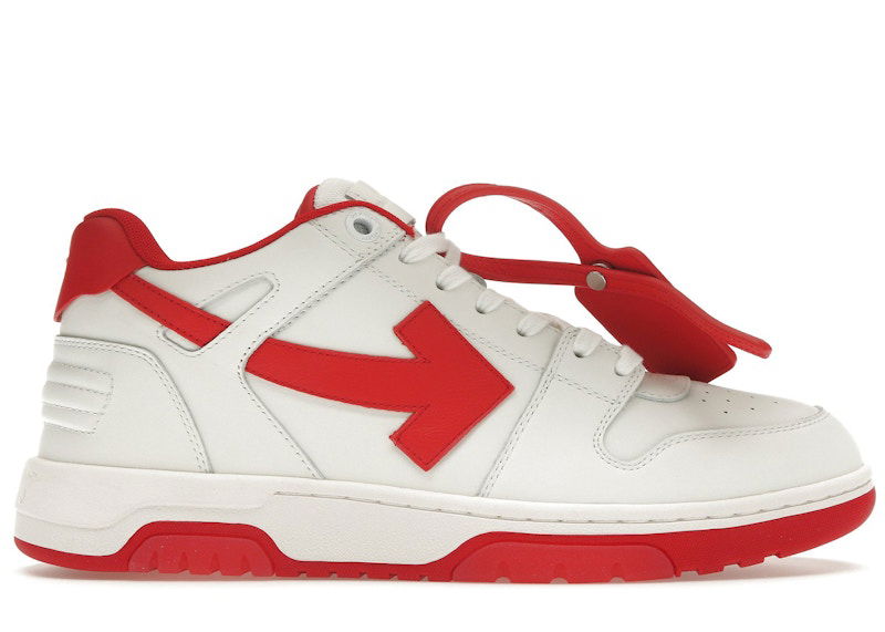 Кецове и обувки Off-White Out Of Office "OOO" Low Tops White Red Червено | OMIA189S22LEA0010125 / OMIA189F22LEA0010125, 0