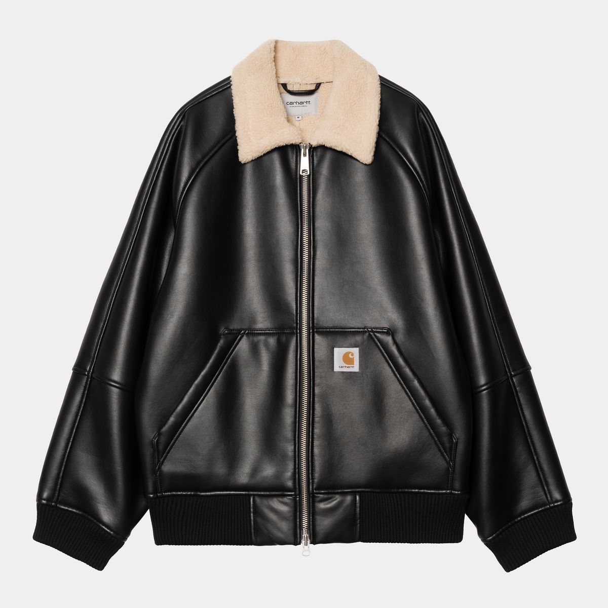 Яке бомбър Carhartt WIP Shepton Faux Leather Bomber Jacket with Sherpa Collar Черно | I035974_9, 0