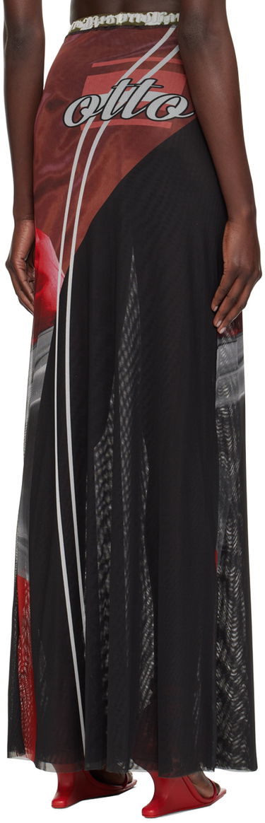 Пола Ottolinger Ottolinger Printed Mesh Maxi Skirt Черно | 0101315, 2