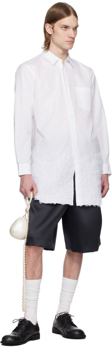 Риза Comme des Garçons Homme Plus Cotton Broad & Nylon Tulle Shirt Бяло | PO-B026-051, 3