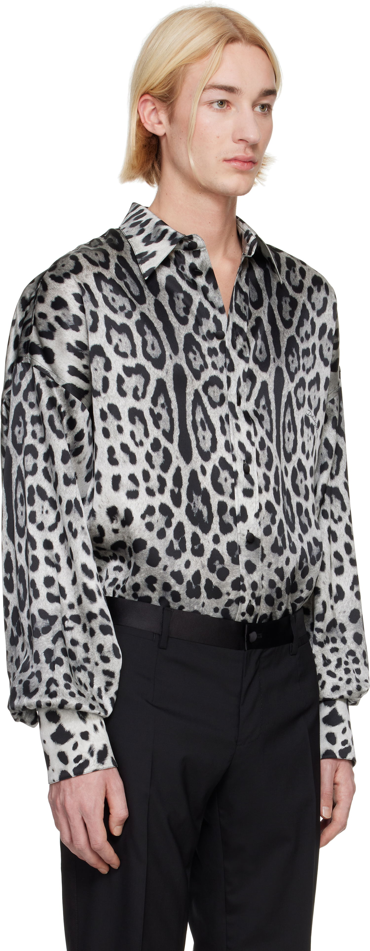 Риза Dolce & Gabbana Dolce&Gabbana Super-Oversize Leopard-Print Silk Shirt Бяло | G5MG0TIS1WT, 1