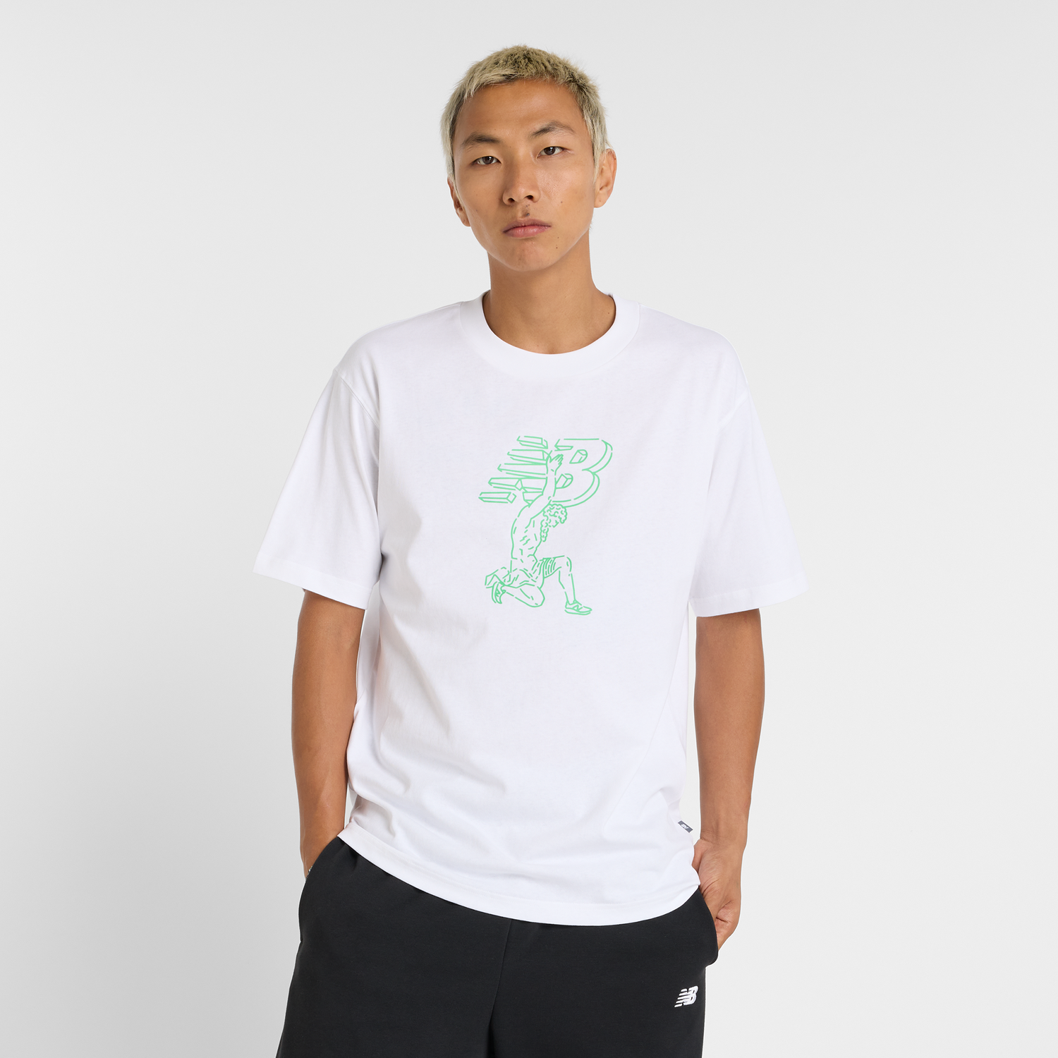 Тениска New Balance Men's Athletics Tee Бяло | NBMT51978WT, 0