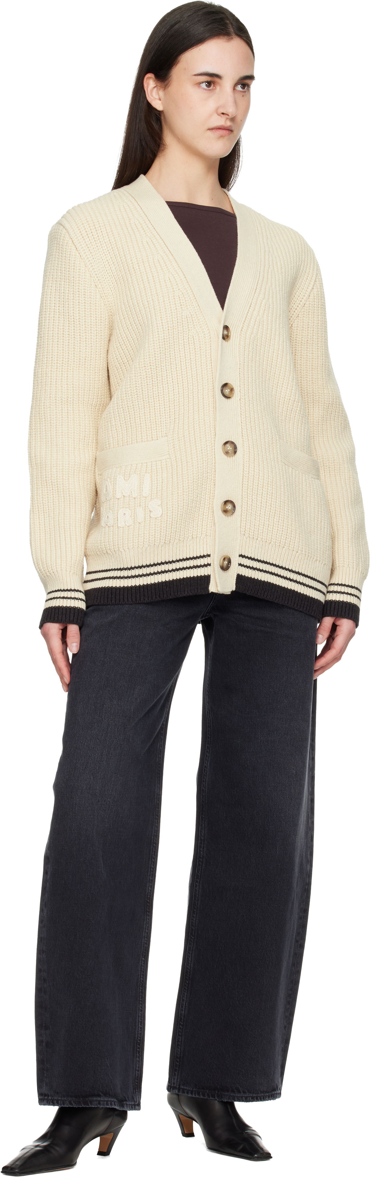 'Ami Paris' Patch Cardigan, 3