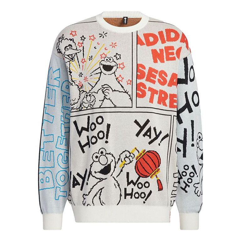 Пуловер adidas Originals adidas x Sesame Street Comic Print Sweater Бяло | HD7294