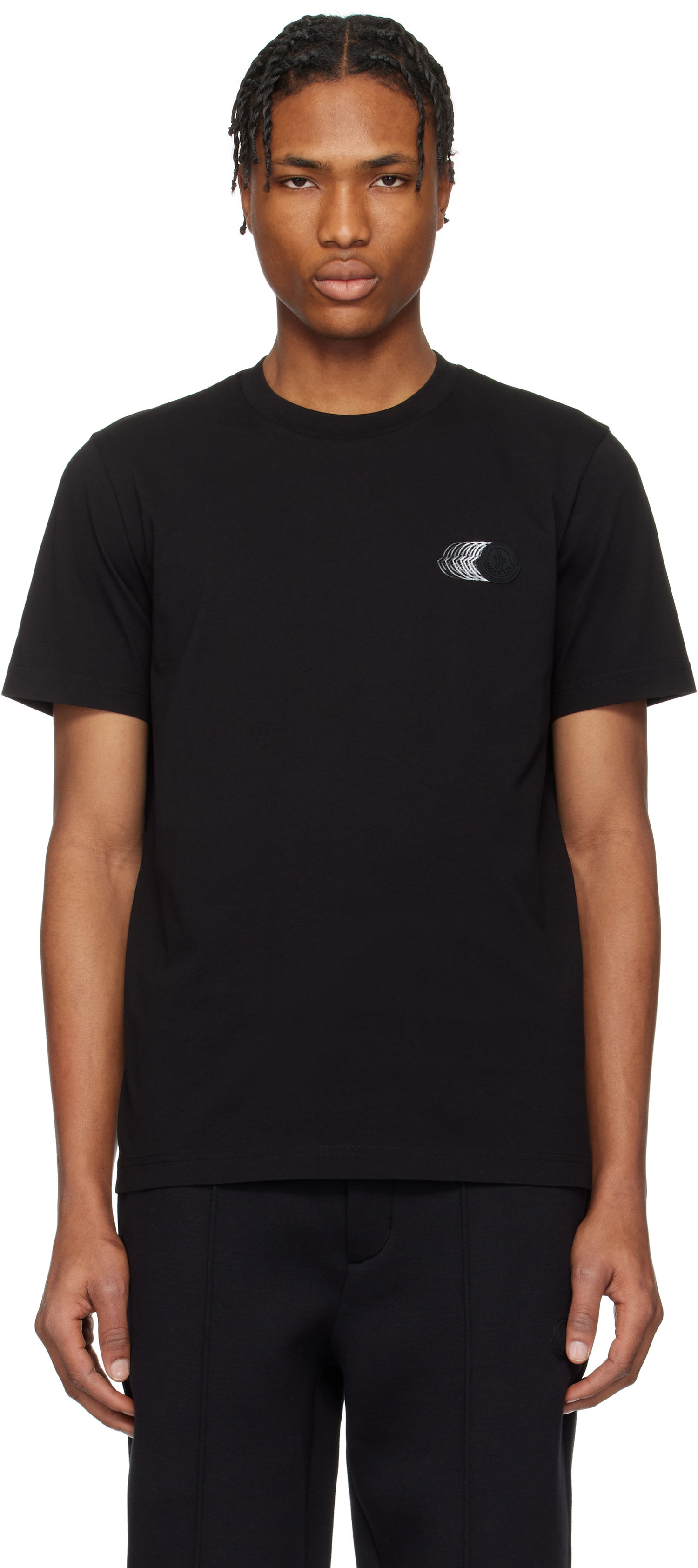 Тениска Moncler Moncler Faded Logo Cotton T-Shirt Черно | K10918C0002889A17, 0