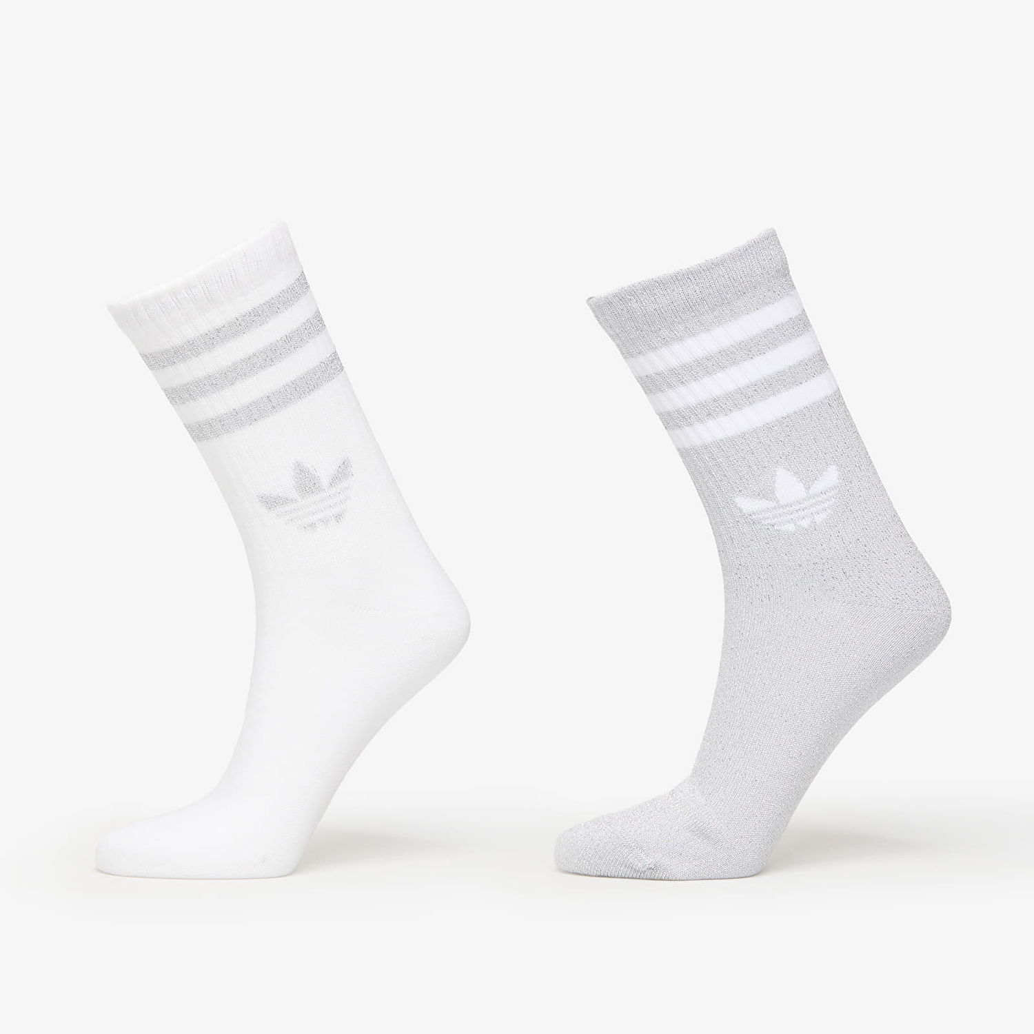 Чорапи adidas Originals adidas 3-Stripes Glitter Crew Socks 2-Pack Сиво | JX5204, 0