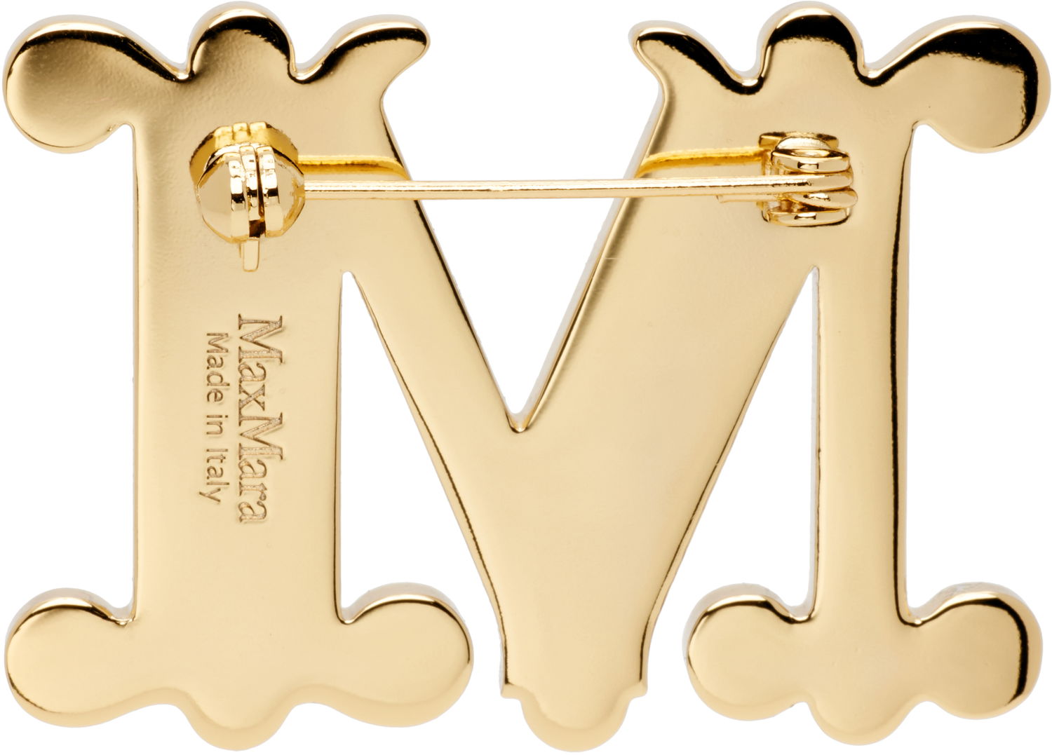 Значка Max Mara Bath2 Crystal-Embellished Letter M Brooch Металик | 2524756012600, 1