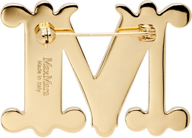 Значка Max Mara Bath2 Crystal-Embellished Letter M Brooch Металик | 2524756012600, 1