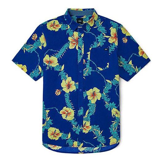 Риза Vans Floral Short Sleeve Shirt Синьо | VN0A5E6HZD1