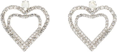 Обеци Blumarine Blumarine Rhinestone Hearts Drop Earrings Металик | P522W320A, 0
