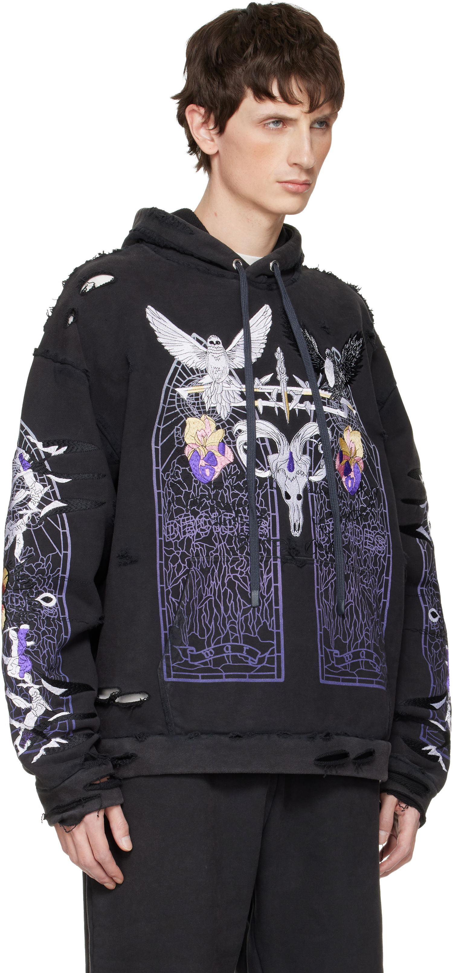 Суитчър Who Decides War Eptiome Distressed Graphic Hoodie Черно | 1110160002FW25, 1