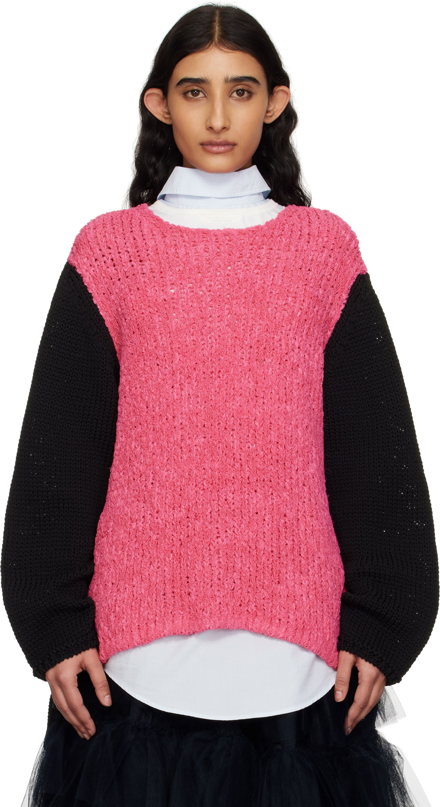 Пуловер Comme des Garçons Crewneck Sweater by Homme Plus Розово | PO-N005-S25, 0