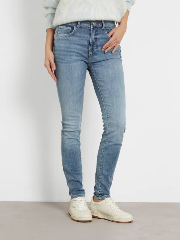 Панталони и дънки GUESS Mid Rise Skinny Denim Pant Синьо | W4RA34D5922, 0