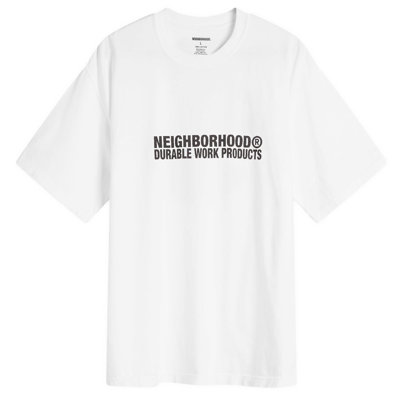 Тениска Neighborhood Men's Sheltech Logo T-Shirt, Size Large Бяло | 251BWNH-CSM02-WHT, 1