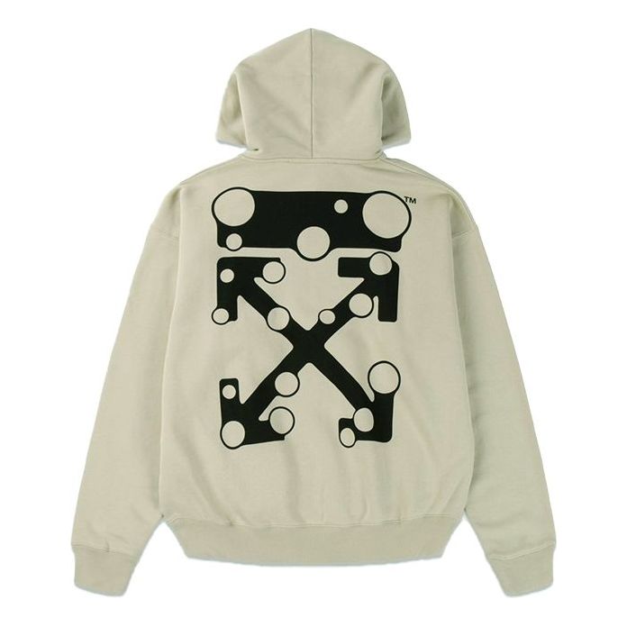 Суитчър Off-White Off-White FW21 Arrow Print Loose Fit Hoodie Бежово | OMBB085F21FLE0111710, 0