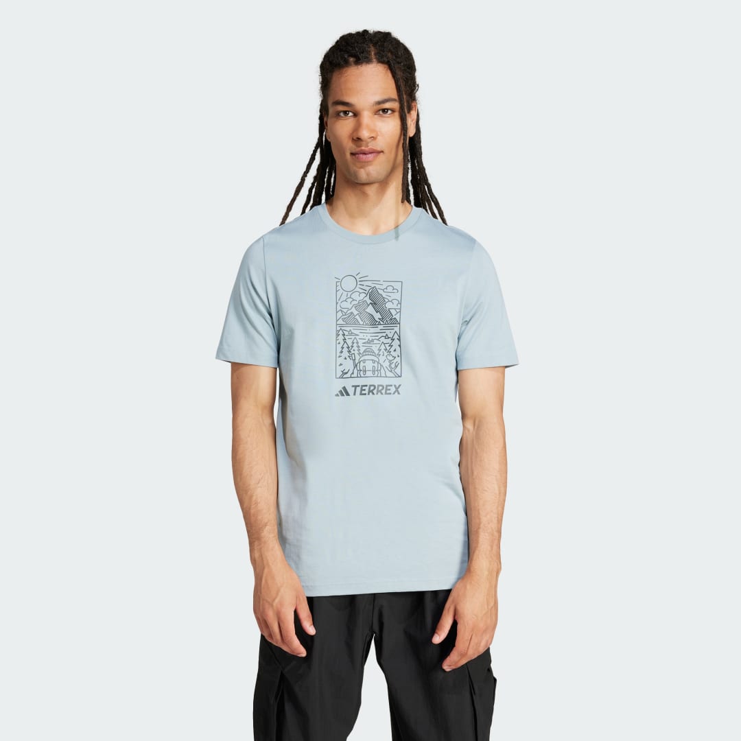 Тениска adidas Performance Terrex Graphic T-Shirt Синьо | JN4265, 0