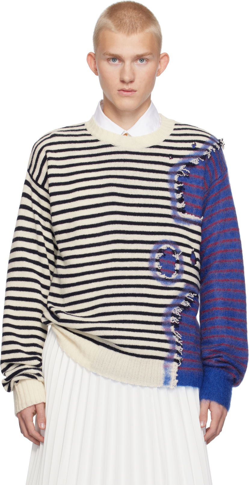 Пуловер Marni Striped Needle Punch Sweater Многоцветен | GCMG0085Q2 UFH923