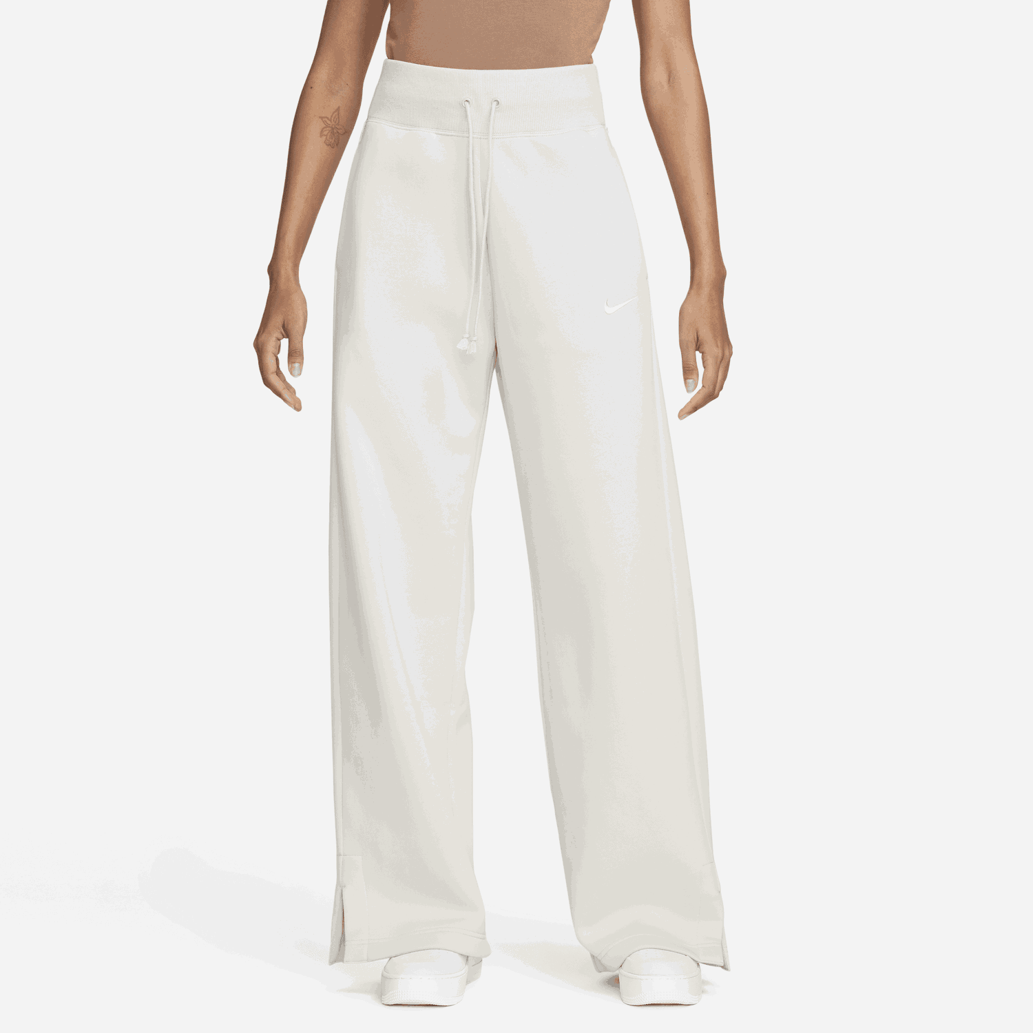 Спортни панталони Nike Sportswear Phoenix Fleece High-Waisted Wide Leg Tracksuit Bottoms Бяло | DQ5615-104, 0