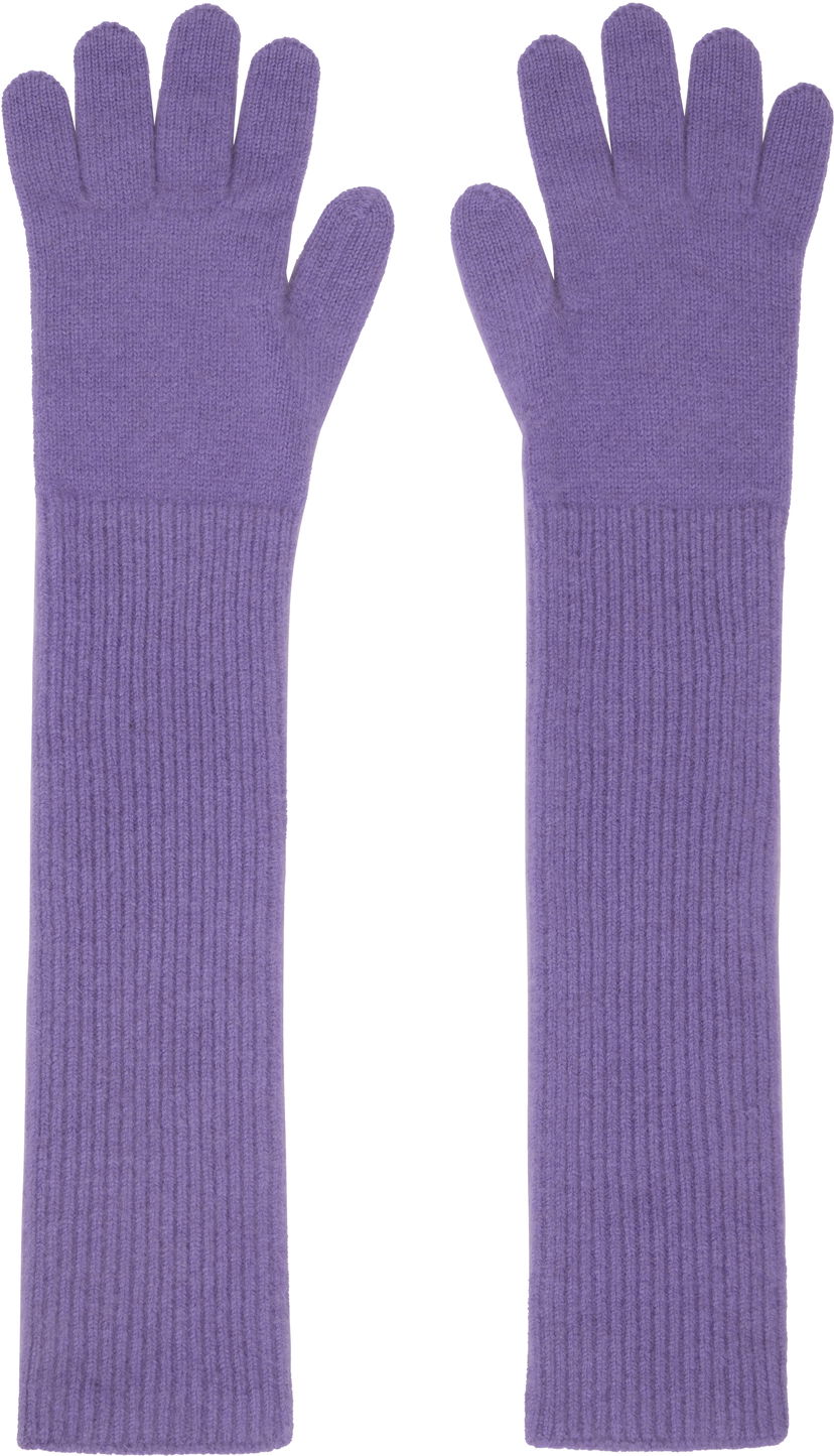 Ръкавици AURALEE Cashmere Knit Long Gloves Лилаво | A24AG10BC