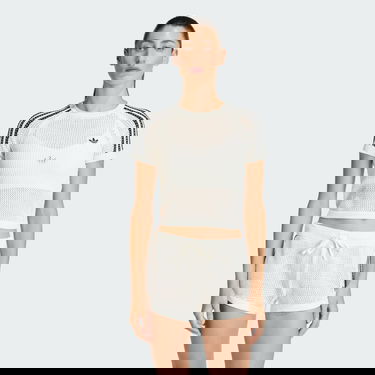 Съкратен топ adidas Performance Knitted Crochet Cali Cropped T-Shirt Бяло | KE0200, 0