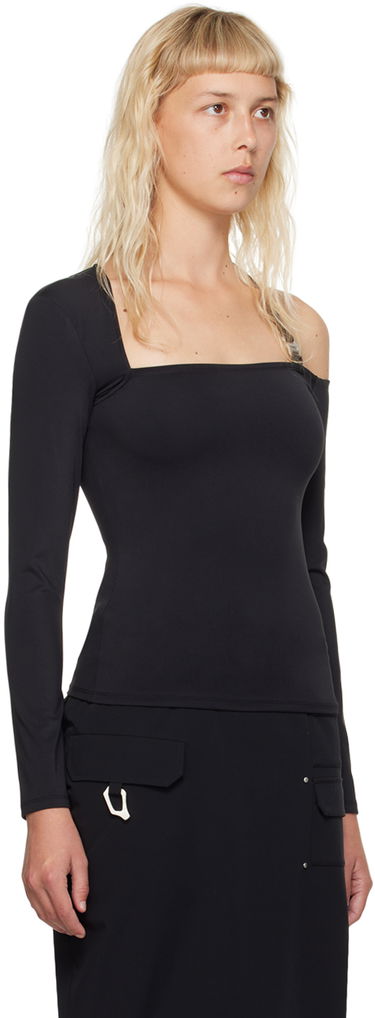 Тениска HELIOT EMIL One Shoulder Long Sleeve T-Shirt Черно | HE_W_13_026_P04_BLK01, 1