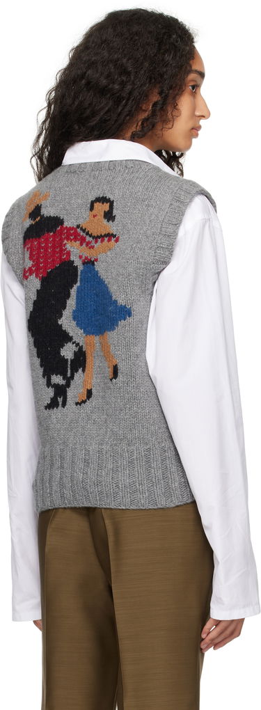 Пуловер YMC Heidi Knit Vest Сиво | Q8XAO, 2