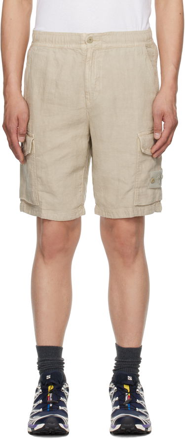 Къси панталони Stone Island Stone Island Diagonal Linen Shorts Бежово | K1S15 L100001 S00F8, 0