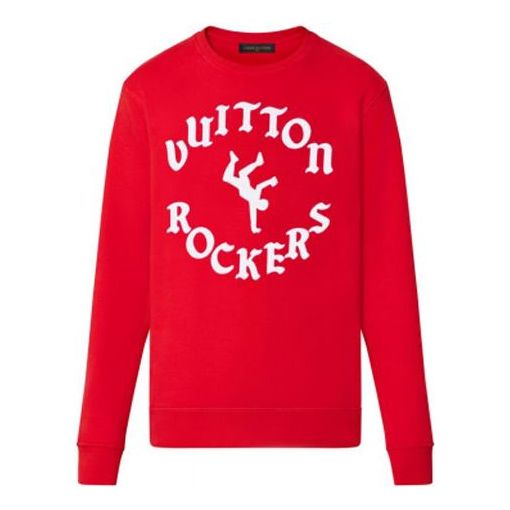 Пуловер Louis Vuitton SS22 Alphabet Print Crewneck Sweatshirt Червено | 1A9T6K
