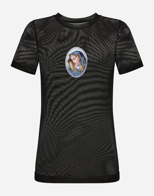 Tulle T-shirt With Sacred Image Patch