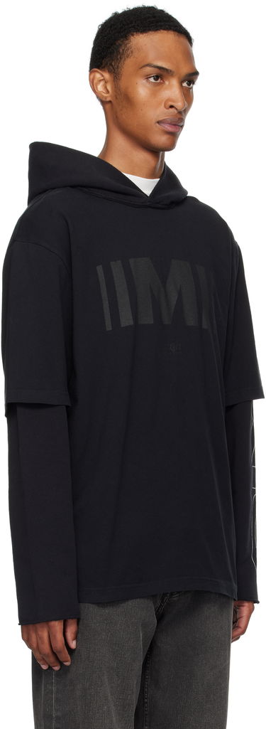 Суитчър Maison Margiela MM6 Maison Margiela Printed Layered Hoodie Черно | SH0GU0032 M20050, 1