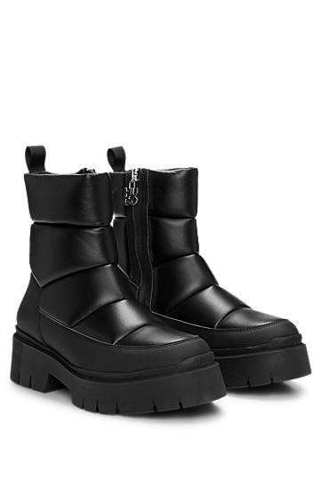 Облекло и аксесоари BOSS Quilted Faux-Leather Boots Черно | 50529838, 0