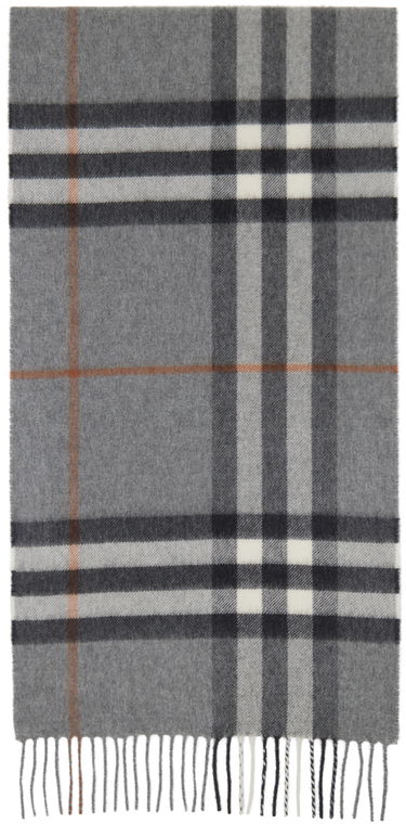 Шал Burberry Check Scarf Gray Сиво | 8016395, 0