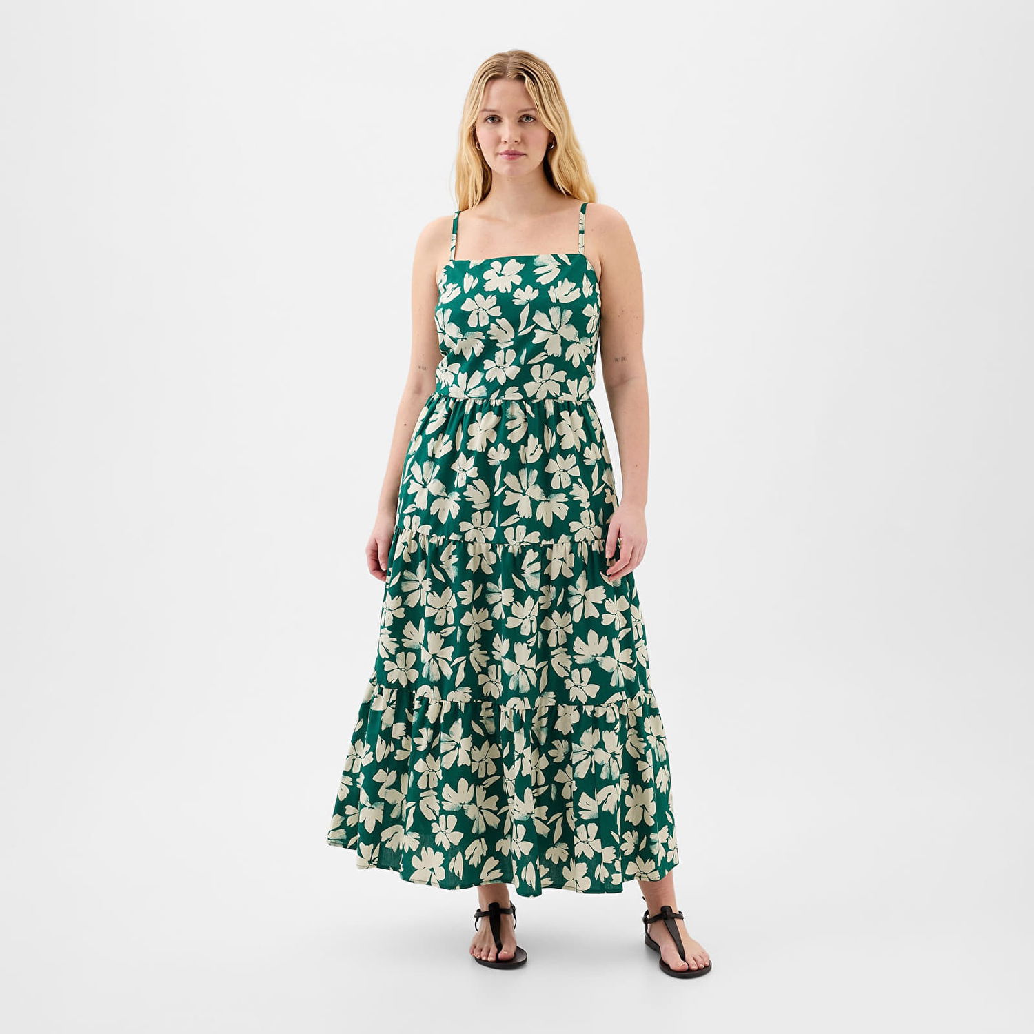 Pокля GAP Dresses Tiered Maxi Dress Green Floral Зелено | 888463-01, 0