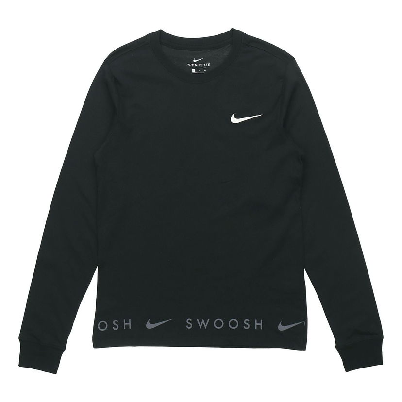 Суитчър Nike Sportswear Swoosh Crew-neck Long Sleeve Черно | DA0336-010