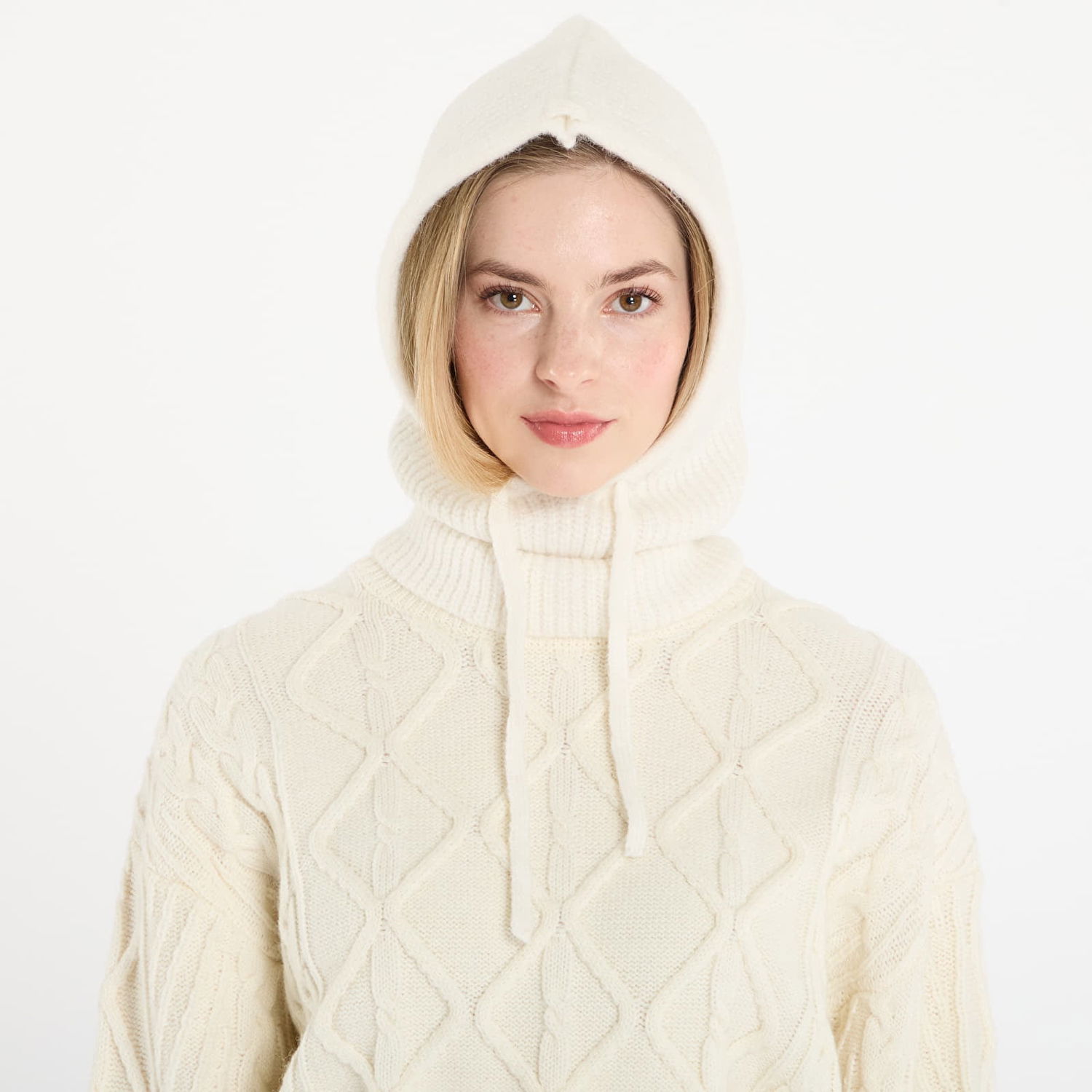 Пуловер GUESS Virginia Cable-Knit Balaclava Sweater Бяло | V5BZ04Z0462-G042, 0