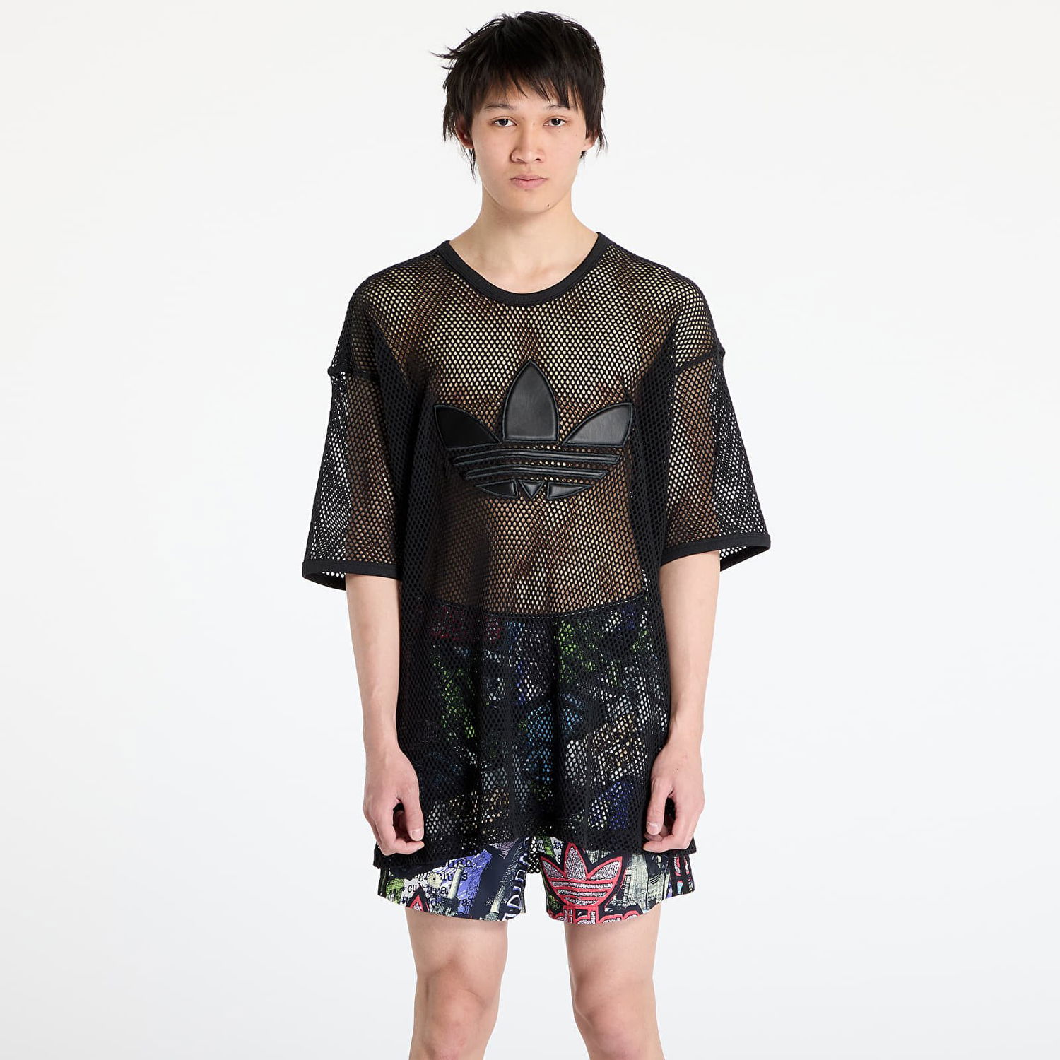 Тениска adidas Originals Jeremy Scott Pride Mesh T-Shirt Черно | JY7893, 0