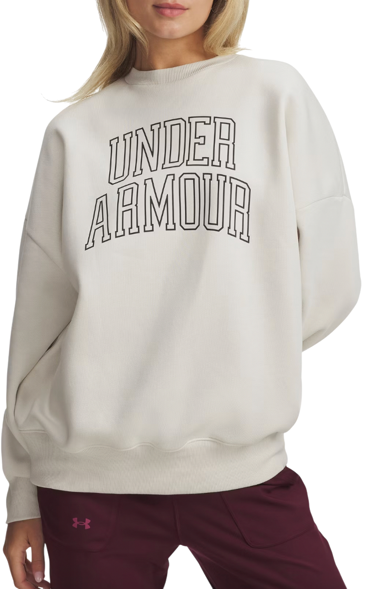 Суитчър Under Armour Rival Fleece Oversized Varsity Crewneck Sweatshirt Бежово | 6007880-110