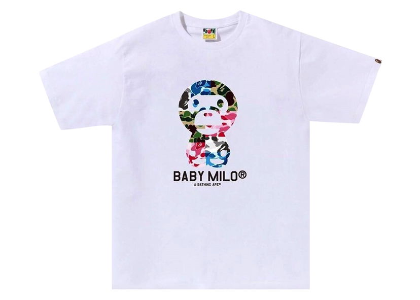 Тениска BAPE BAPE ABC Camo Crazy Baby Milo Tee White Бяло | 2J80-110-003