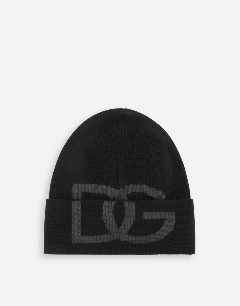 Шапка Dolce & Gabbana Knit Hat With Dg Logo Черно | GXA31TJCVZON0000