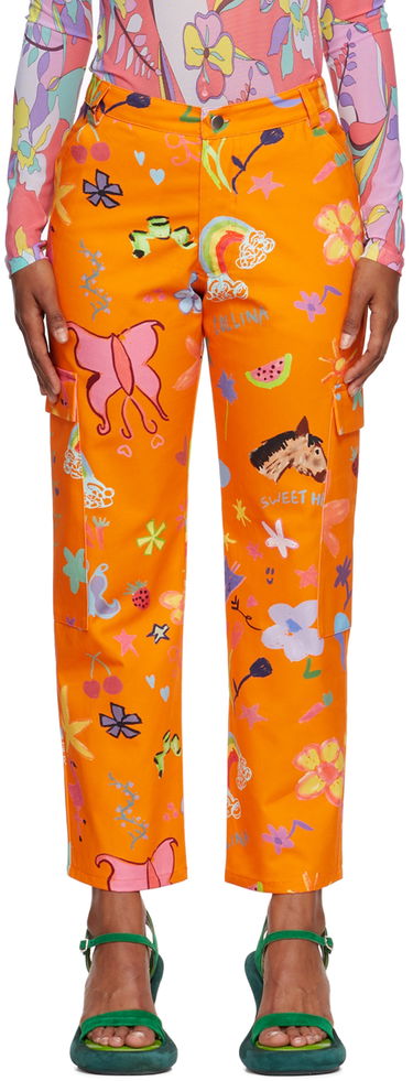 Карго панталони Collina Strada Collina Strada Chason Printed Cargo Pants Оранжево
 | XX6293, 0