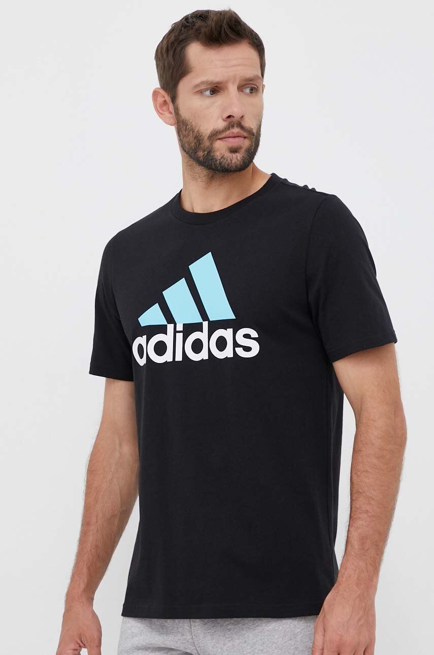 Тениска adidas Originals Essentials Single Jersey Big Logo Tee Черно | IJ8582, 0