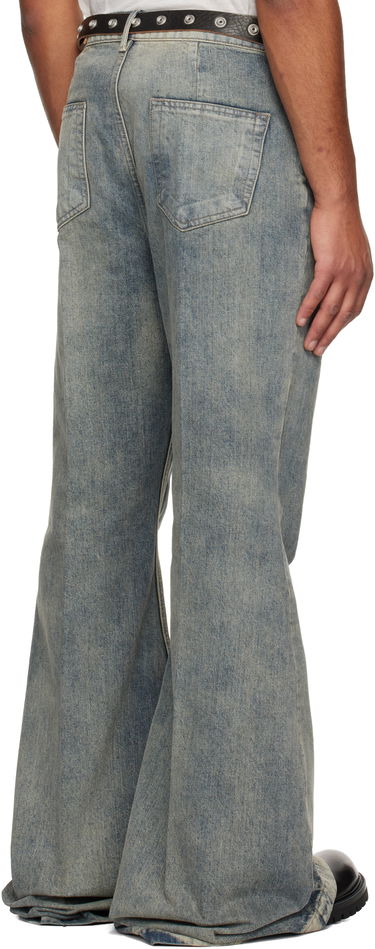 Дънки Rick Owens Flared Wide-Leg Distressed Jeans Concordians Bolan Синьо | RR02E1335 DWG, 2