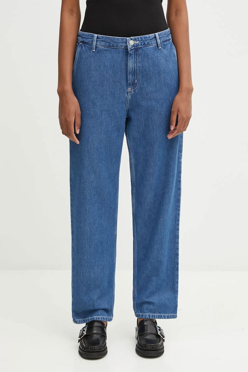 Дънки Carhartt WIP High Waist Pierce Pant Синьо | I025268.106