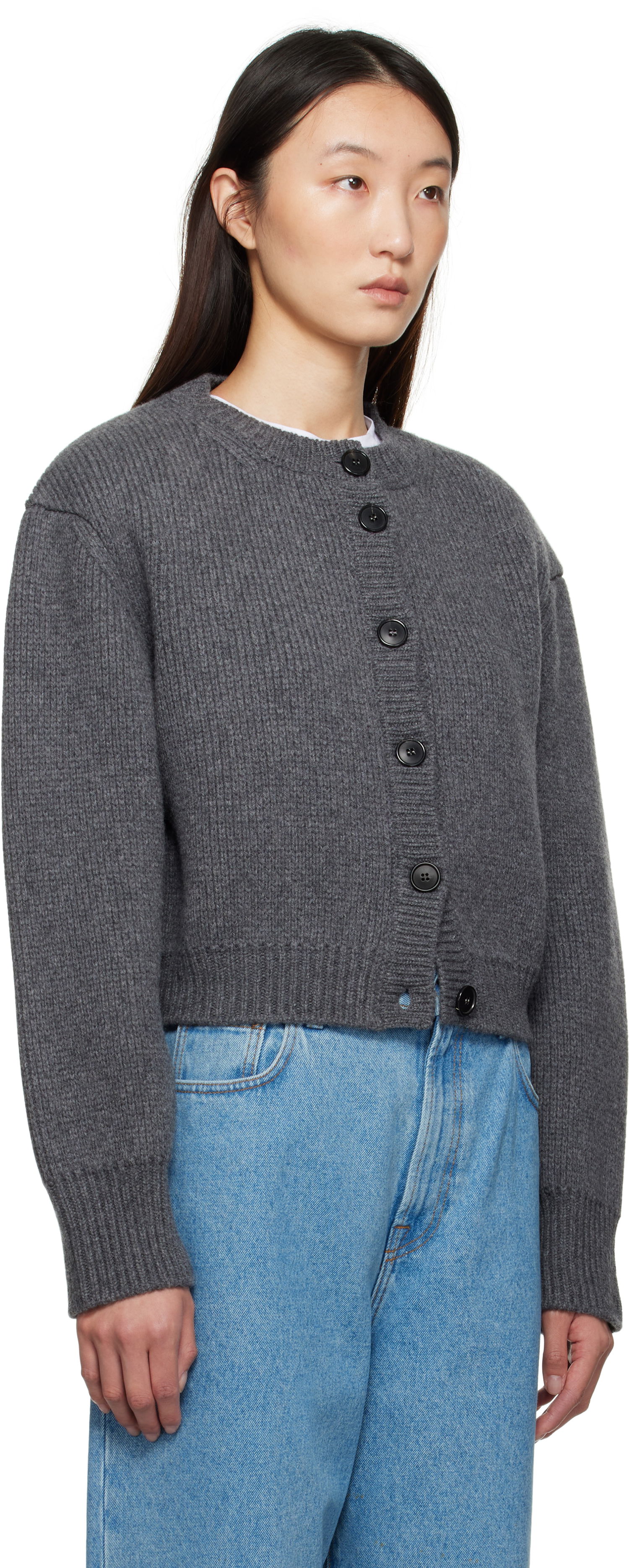 Пуловер Róhe Róhe Statement Shoulder Cardigan Сиво | 416-23-312, 1